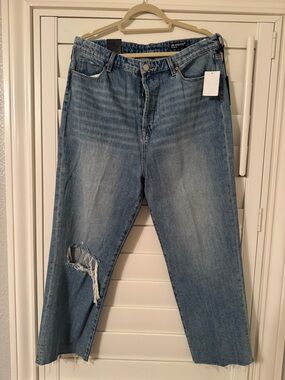 Blank NYC Medium Blue Straight Leg Distressed Jeans